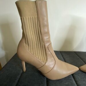 Tony Bianco Womens Caramel Leather Pointed Heel Boots- Sz- 8 1/2